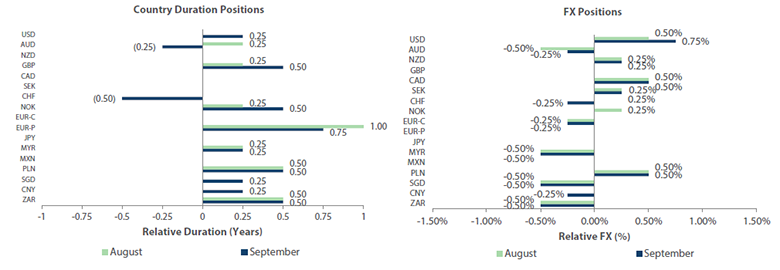 Country Duration Positions, FX Positions